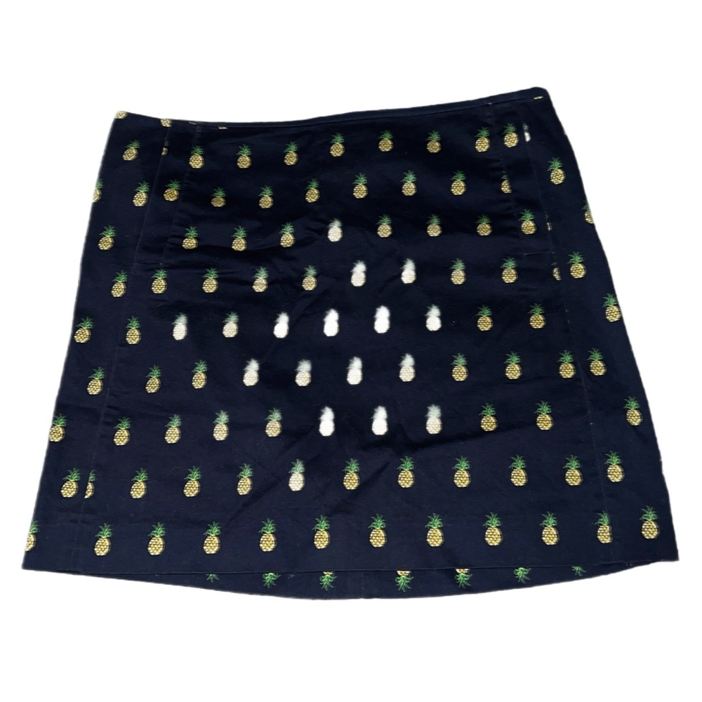 J. Crew cotton navy mini Skirt with Pineapple Print